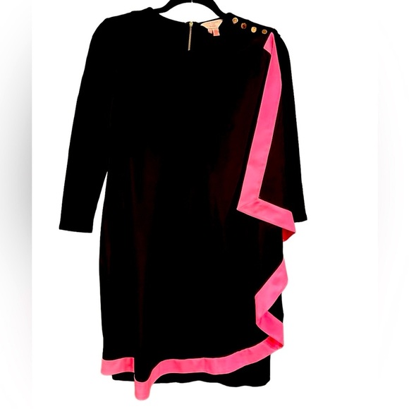 Ted Baker Women's Black Betriss One Side Draped Dress Size 3 - Picture 1 of 15